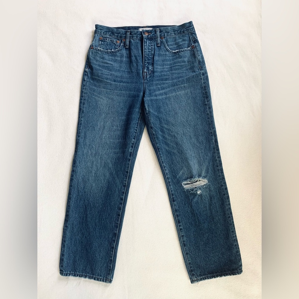 Madewell Classic Straight Fit Distressed Jeans Size 29